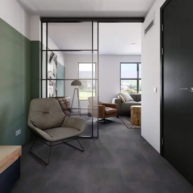 FLOORWORLD Cape Town Tegel Antraciet Plak PVC