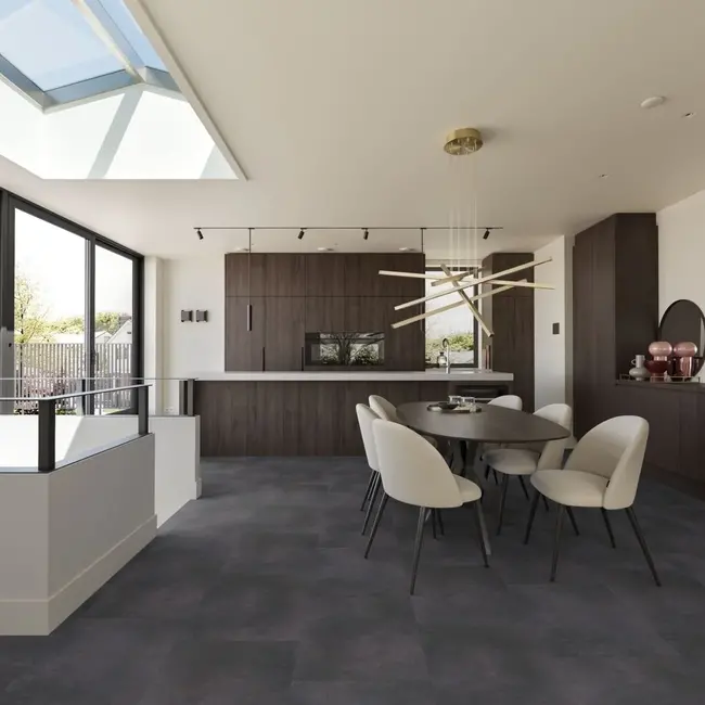 FLOORWORLD Cape Town Tegel Antraciet Plak PVC