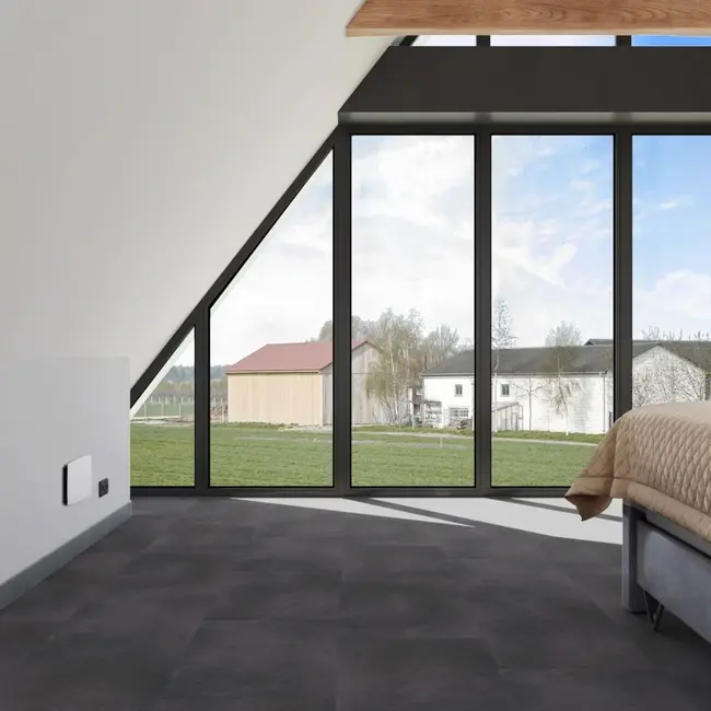 FLOORWORLD Cape Town Tegel Antraciet Plak PVC