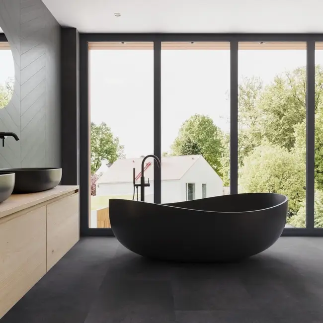 FLOORWORLD Cape Town Tegel Antraciet Plak PVC