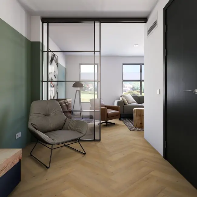 FLOORWORLD Toulouse Visgraat Goud Eiken Click PVC