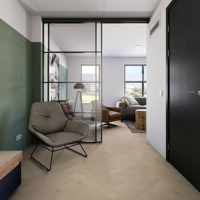 FLOORWORLD Bergen Visgraat White Wash Click PVC