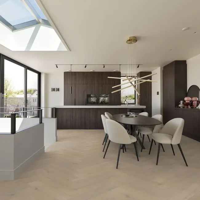 FLOORWORLD Bergen Visgraat White Wash Click PVC