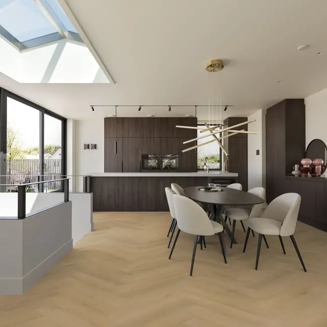 FLOORWORLD Barcelona Visgraat Licht Eiken Click PVC