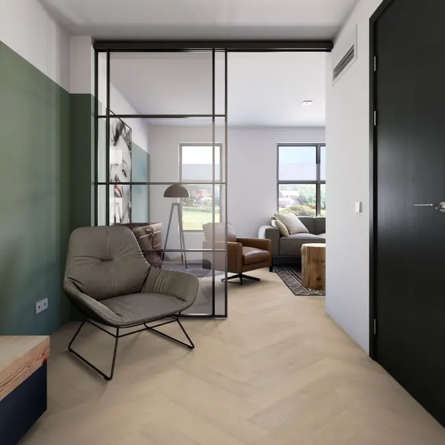 FLOORWORLD Bruges Visgraat Zand Eiken Click PVC