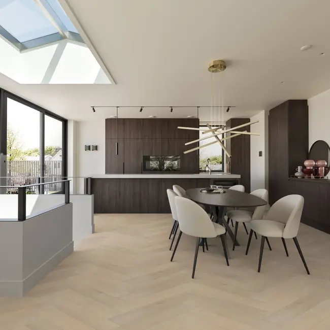 FLOORWORLD Bruges Visgraat Zand Eiken Click PVC