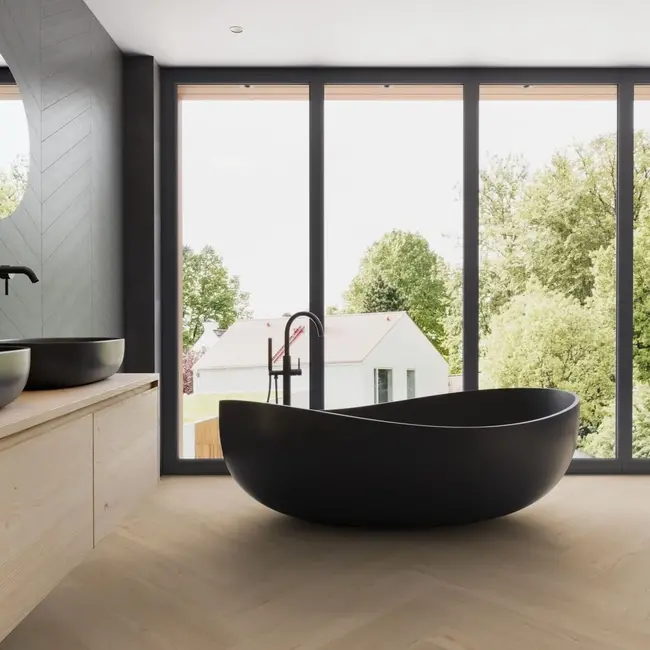 FLOORWORLD Seville Visgraat Warm Beige Click PVC