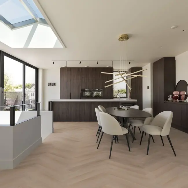 FLOORWORLD Porto Visgraat Donker Eiken click PVC