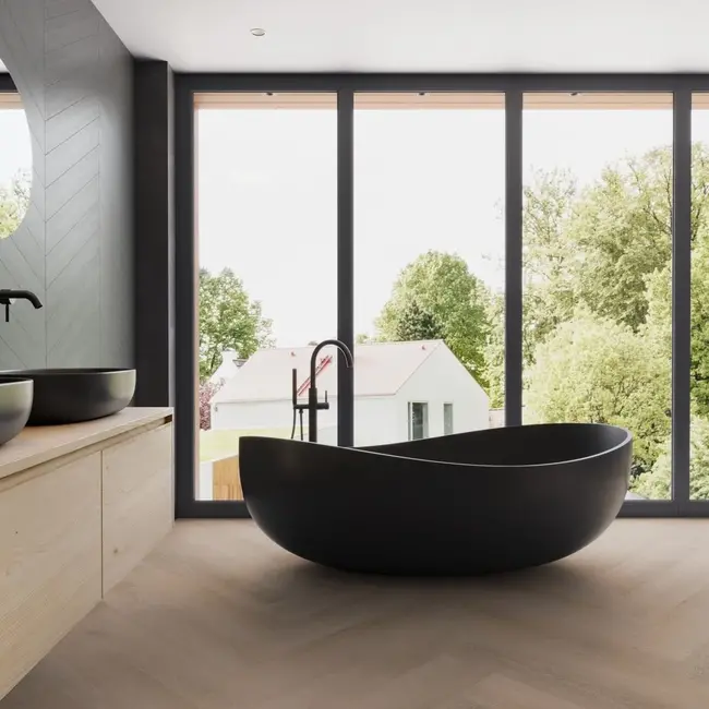 FLOORWORLD Porto Visgraat Donker Eiken click PVC