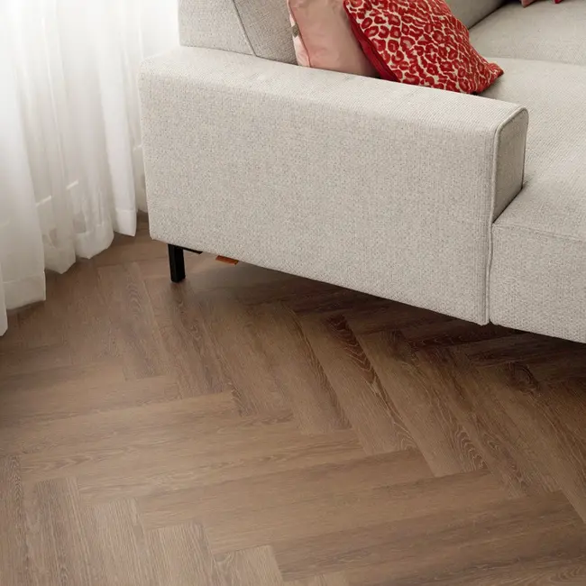 Floer Visgraat PVC – Bruin Eiken