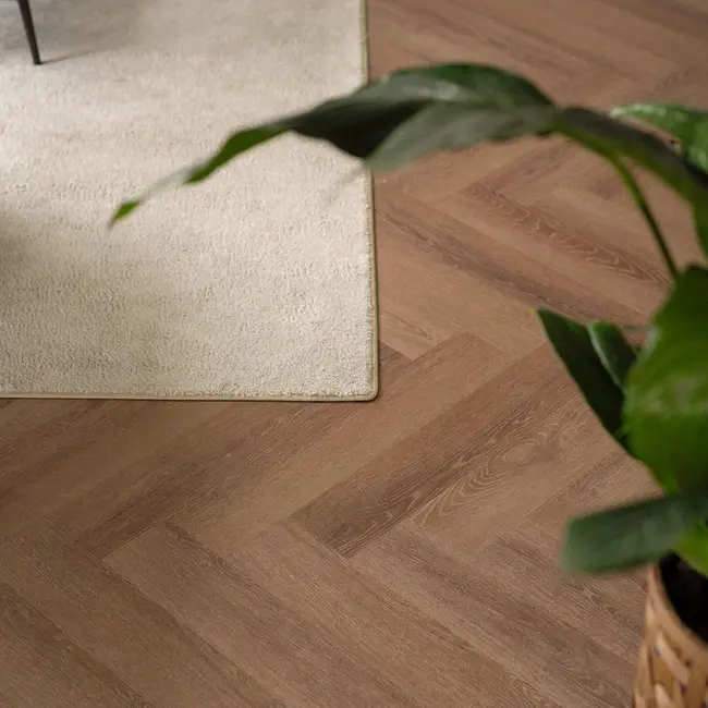 Floer Visgraat PVC – Bruin Eiken