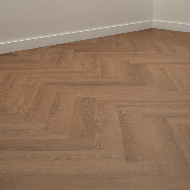 Floer Visgraat PVC – Bruin Eiken