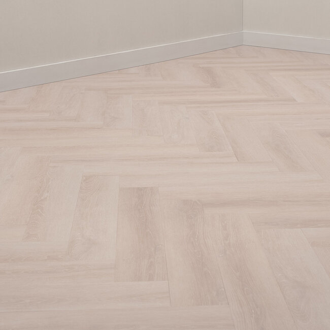 Floer Visgraat PVC – Mat Wit Eiken (Uitlopend)