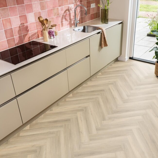 Ambiant Spigato Visgraat Dryback PVC Beige