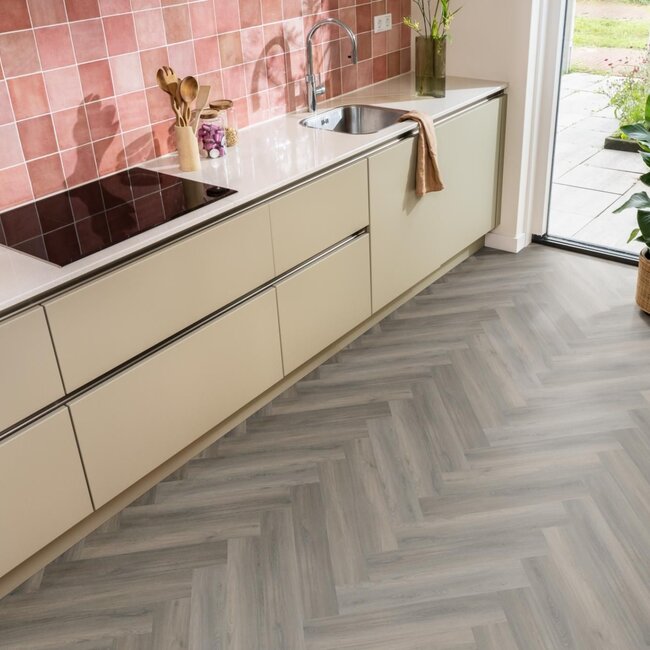 Ambiant Spigato Dryback Visgraat PVC Donker Grijs