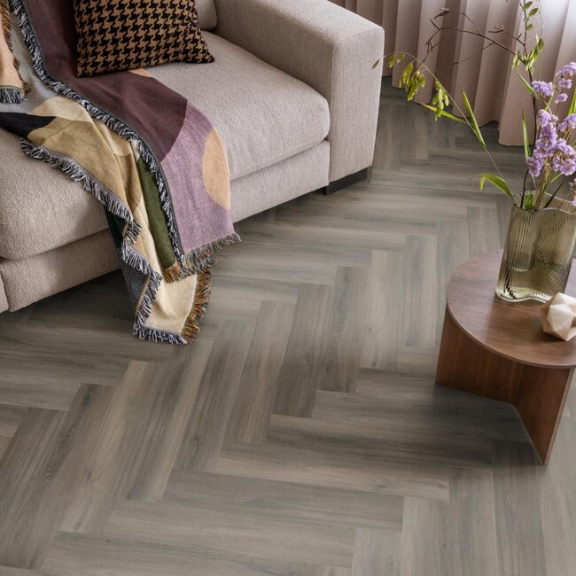 Ambiant Spigato Dryback Visgraat PVC Donker Grijs