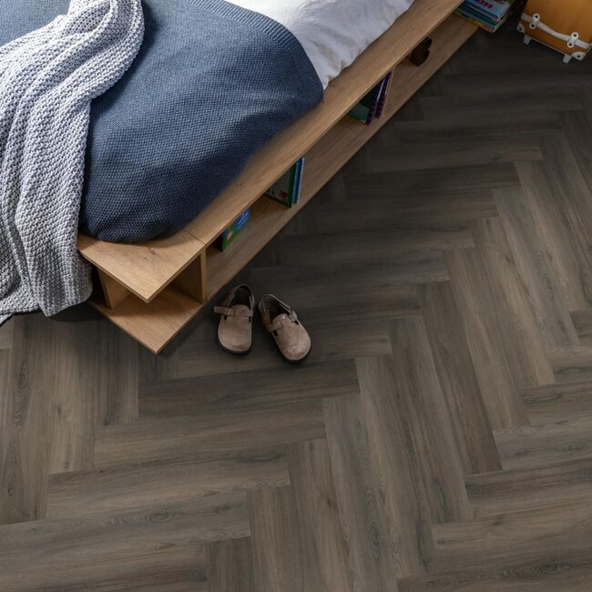 Ambiant Spigato Dryback Visgraat PVC Donker Grijs