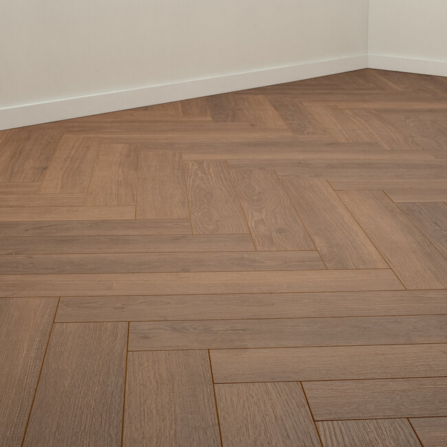 Floer Walvisgraat Laminaat – Bultrug Bruin