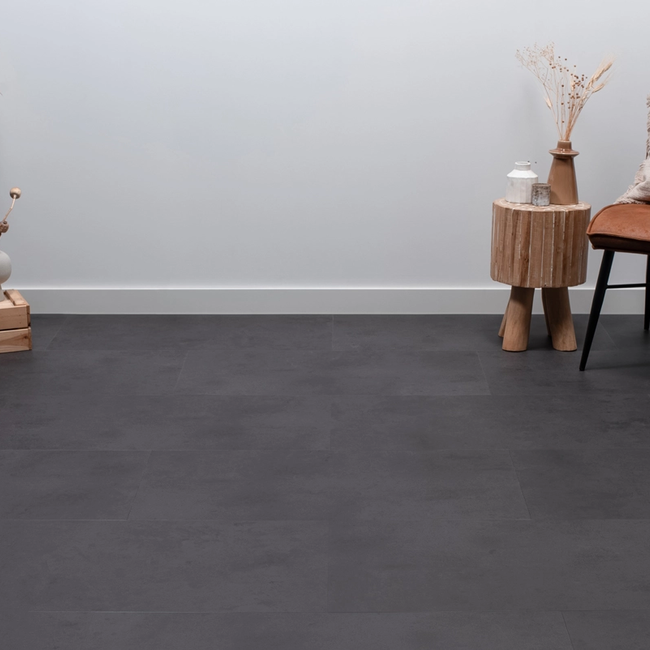 Floer Tegel PVC – Betonlook Zwart