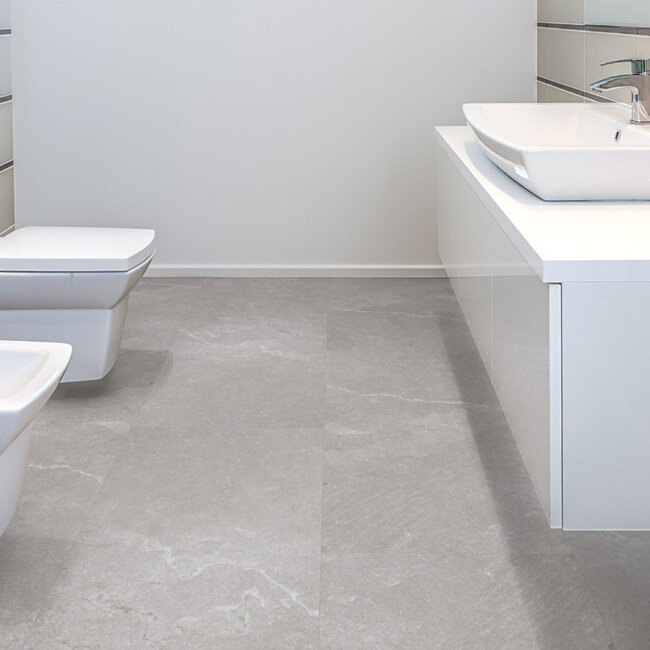 Floer Tegel PVC – Marmer Lichtgrijs (Uitlopend)