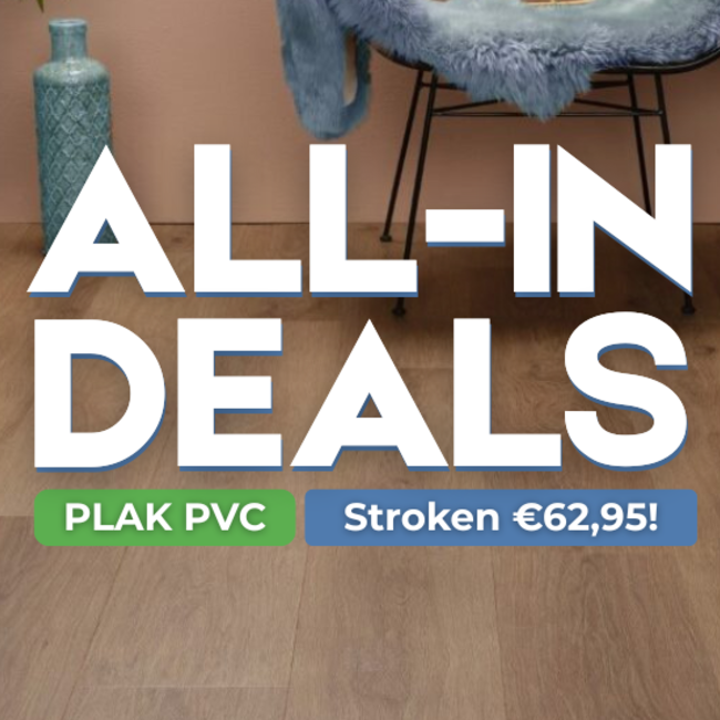 Plak PVC Strokenvloer All-in Deal – Inclusief Leggen, Egaliseren & Plinten