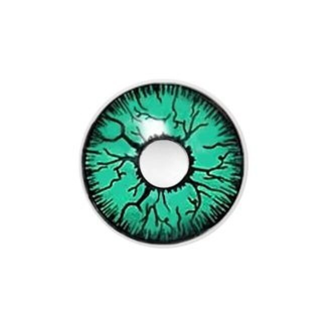 Crazy kleurlenzen zombie groen, met gratis lensdoosje