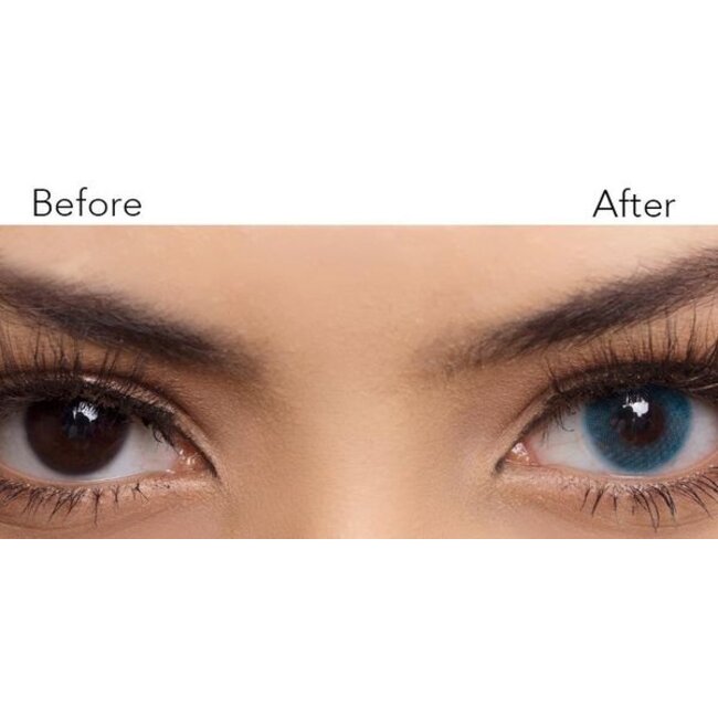 FreshGo Hidrocor Azul gekleurde contactlens, met gratis lensdoosje