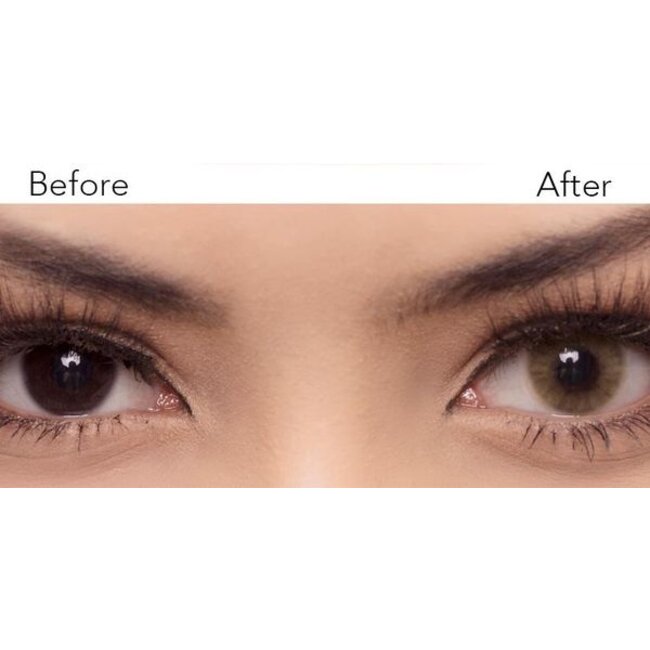 FreshGo Hidrocor Amber gekleurde contactlens, met gratis lensdoosje