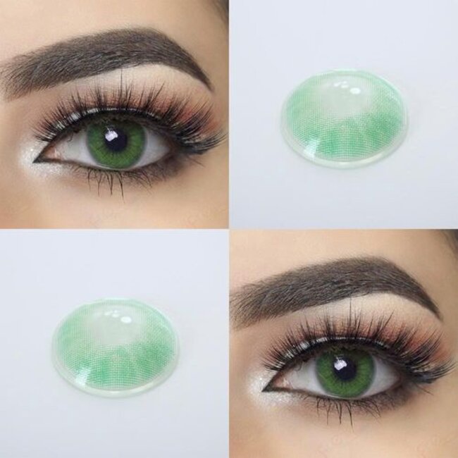 FreshGo Hidrocor Emerald gekleurde contactlens, met gratis lensdoosje