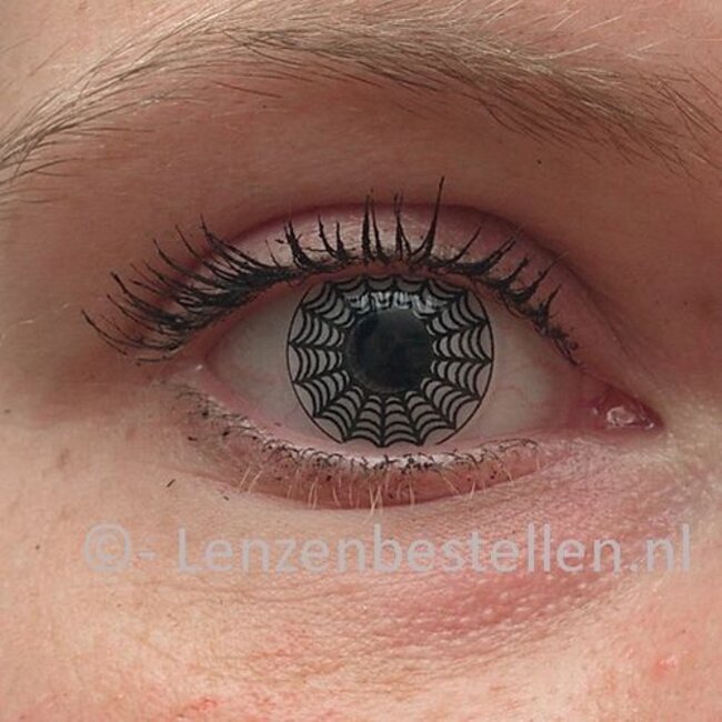 Crazy Kleurlenzen Spiderweb Wit Nu met GRATIS lensdoosje