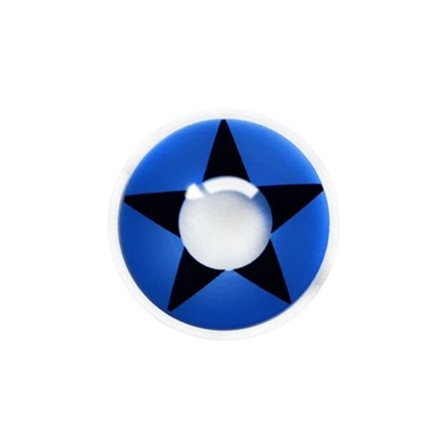 Crazy kleurlenzen Blue star Nu met GRATIS lensdoosje