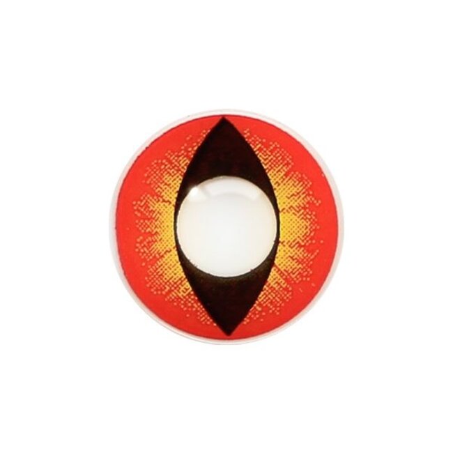 Crazy lenzen Cat Eye Red Yellow Nu met GRATIS lensdoosje