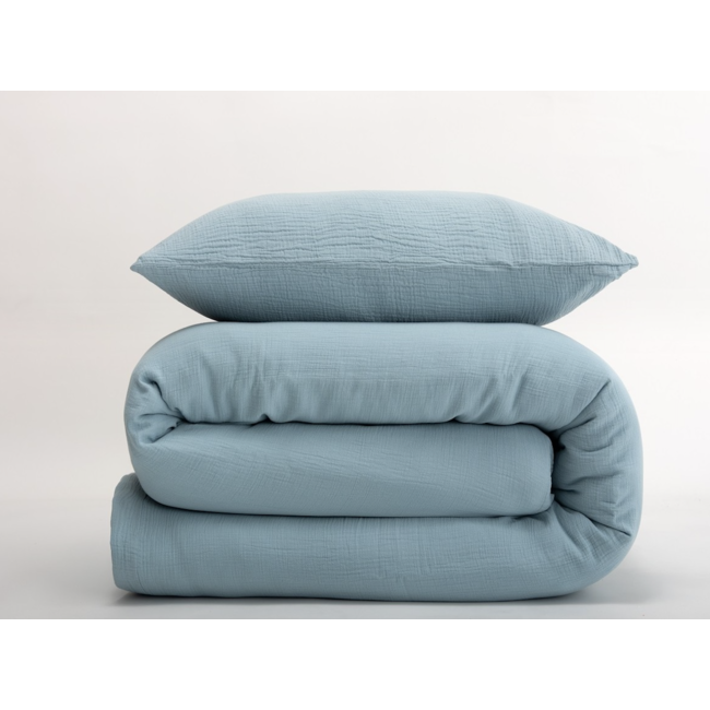 Lasa cocoon double gauze - water blue