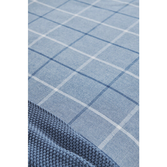 Dekbedovertrek + kussensloop flanel - joss blue