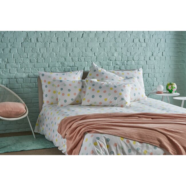 Dekbedovertrek + kussensloop flanel - smiley