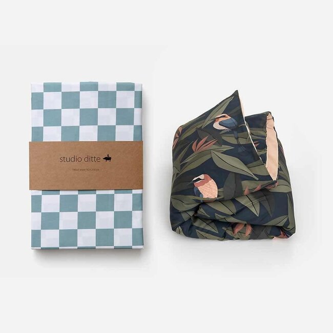 Vogel dekbedovertrek blauw