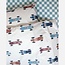 Hoeslaken blokjes steenblauw