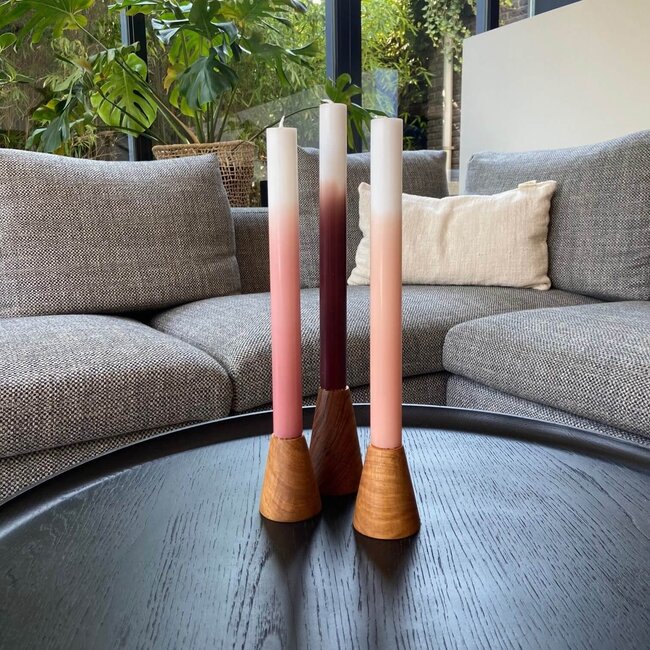 Gradient candles long 30cm - dusty rose