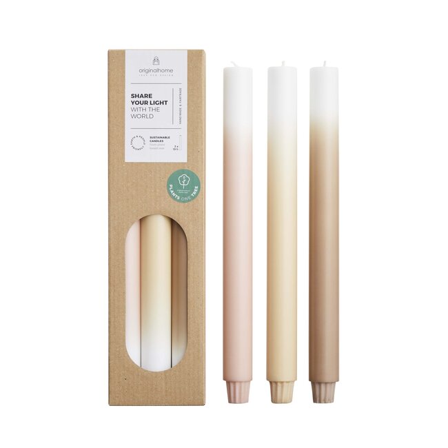 Gradient candles long 30cm - limestone