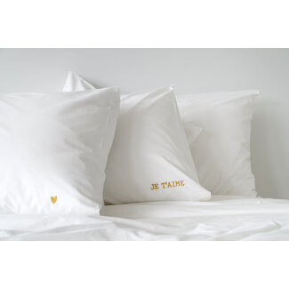 Passion Home Linen Je t'aime dekbedovertrek gold + kussensloop percal katoen