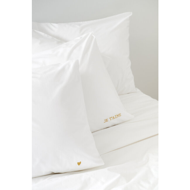 Je t'aime dekbedovertrek gold + kussensloop percal katoen