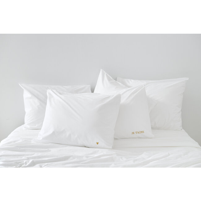 Je t'aime dekbedovertrek gold + kussensloop percal katoen