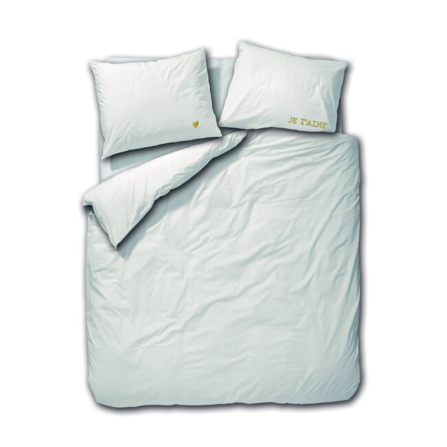 Je t'aime dekbedovertrek gold + kussensloop percal katoen