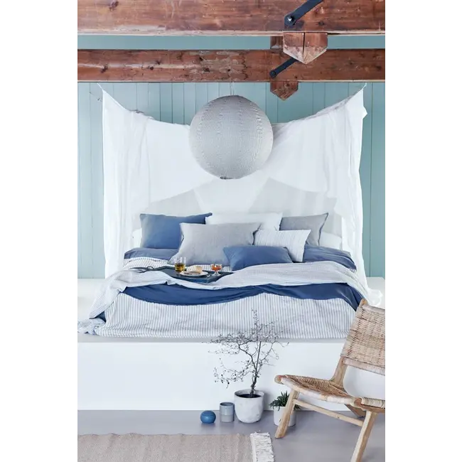 Pure linnen faded denim - 240 x 200/220 cm + 2 slopen