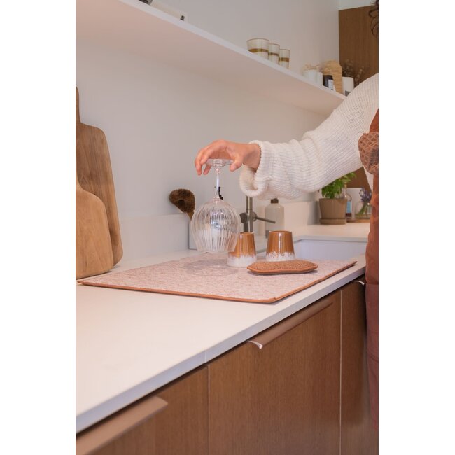 Afwas droogmat microvezel - cognac (45x55 cm)