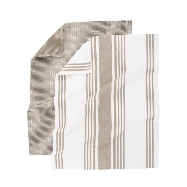Keukenhanddoek combo - taupe (4st 50x70 cm)