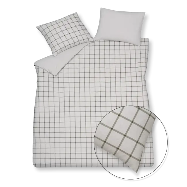 DBO Dundee flanel - thyme (240x200/220 +2slopen)