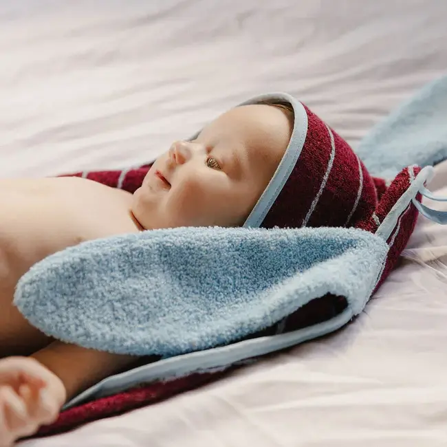 Cotton hooded towel 75x75 cm - bunny