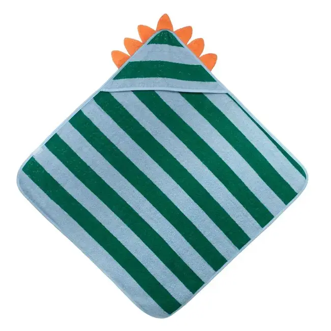 Cotton hooded towel 75x75 cm - dino