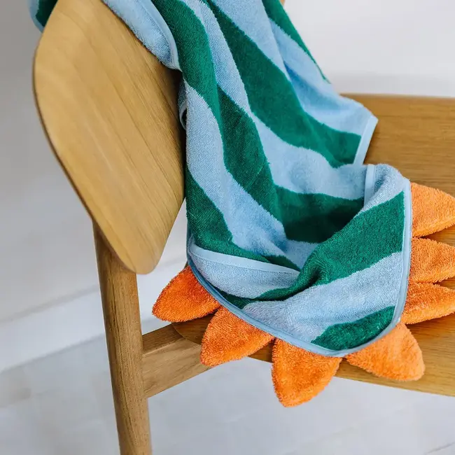 Cotton hooded towel 75x75 cm - dino